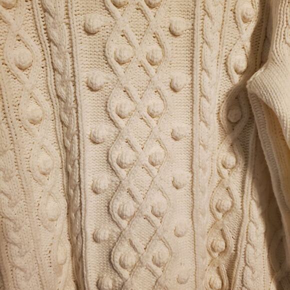 Talbots Ivory Cable Knit Funnel Neck Sweater Women's Size Small - Picture 4 of 10